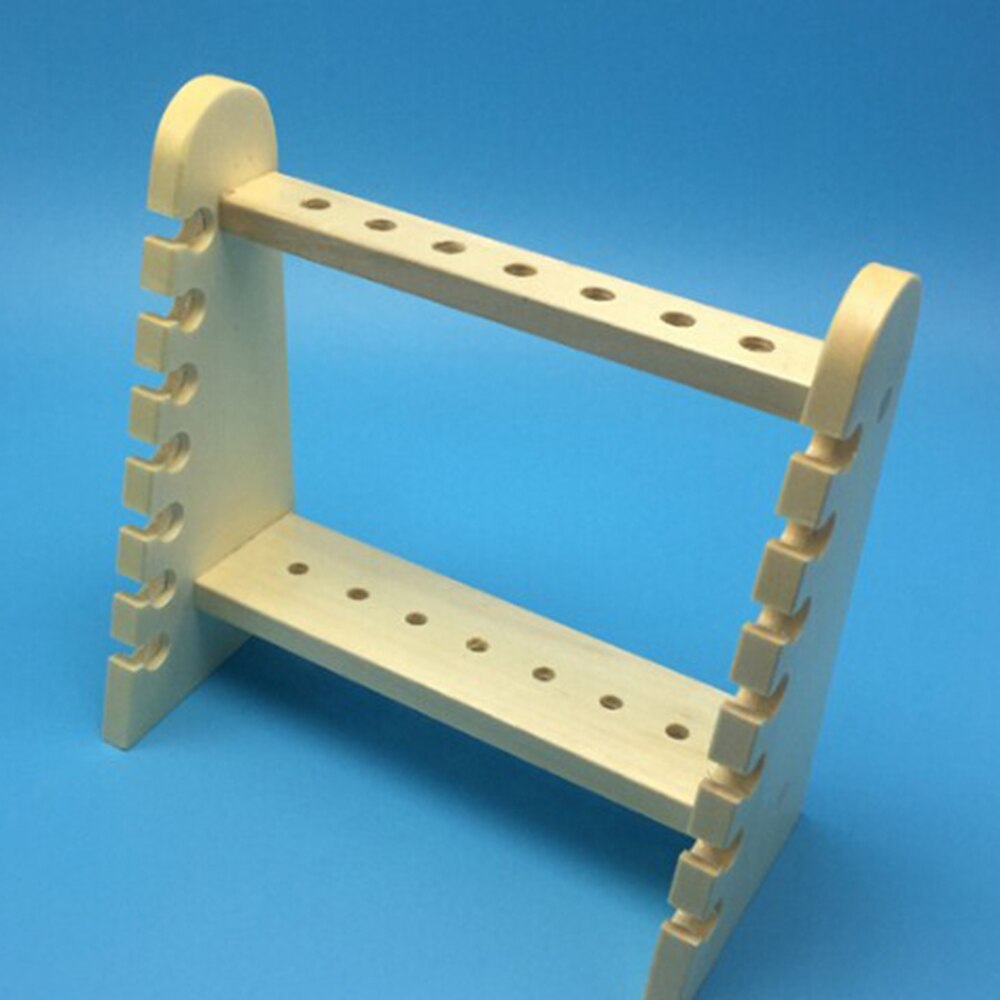 Houten Reageerbuisrek, 14 Gat en Pins-Massief Hout, buis doos. pipet rack