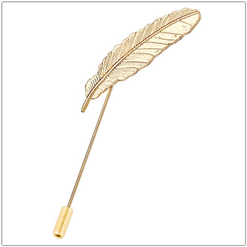 Broches simples de hojas de Ginkgo para mujer, accesorios, decoración de traje, broche de planta, insignia para hombre, alfileres largos de solapa, de amistad de: PLATEADO