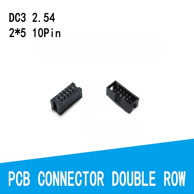 10Pcs DIP 6/10/20/26/34/40 PIN 2.54MM Pitch MALE SOCKET Straight Idc Box Headers PCB CONNECTOR DOUBLE ROW 10P/20P/40P DC3 HEADER: 2X5 10PIN
