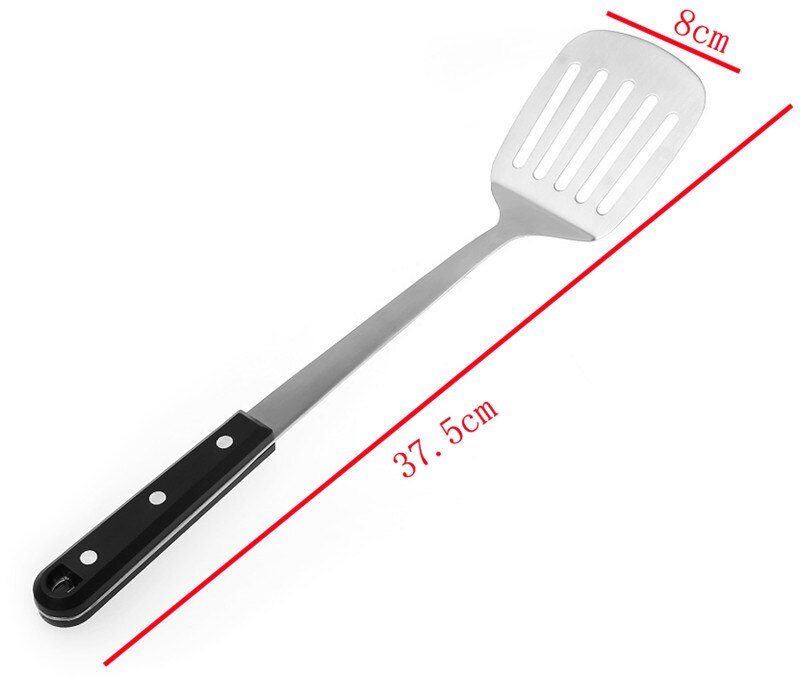 Kunststoff Griff wok Spachtel edelstahl kochen löffel haushalts lange griff Beschichtung Küche Dreher Löffel Mischen Leck Halfter: 2