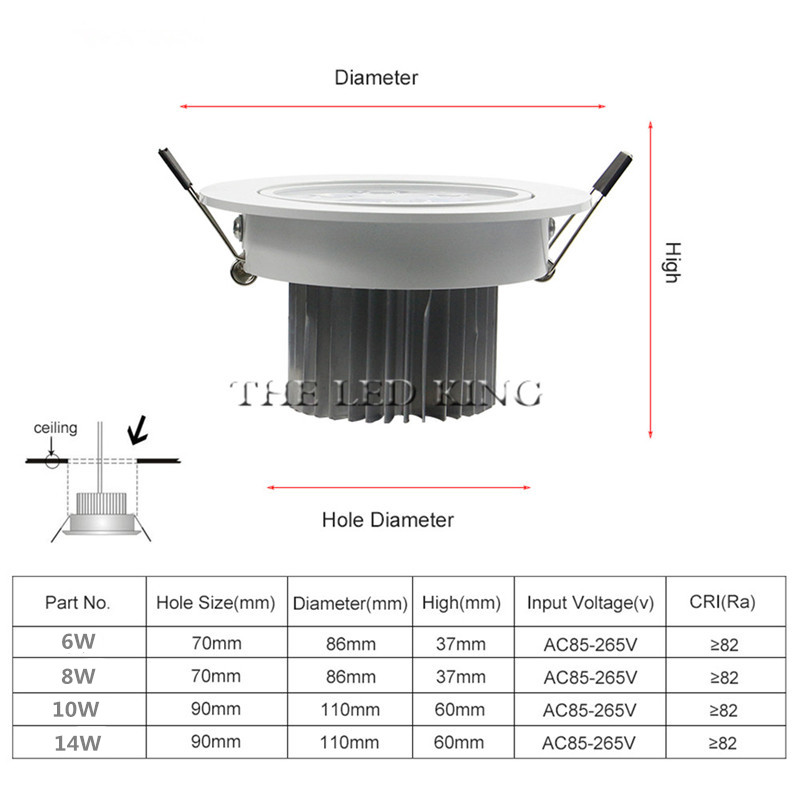 1- 10pcs/lot LED Downlight AC 220V Spot Light 5W 9W 12W 15W 18W Recessed In LED Ceiling Downlight Cold Warm White Lamp