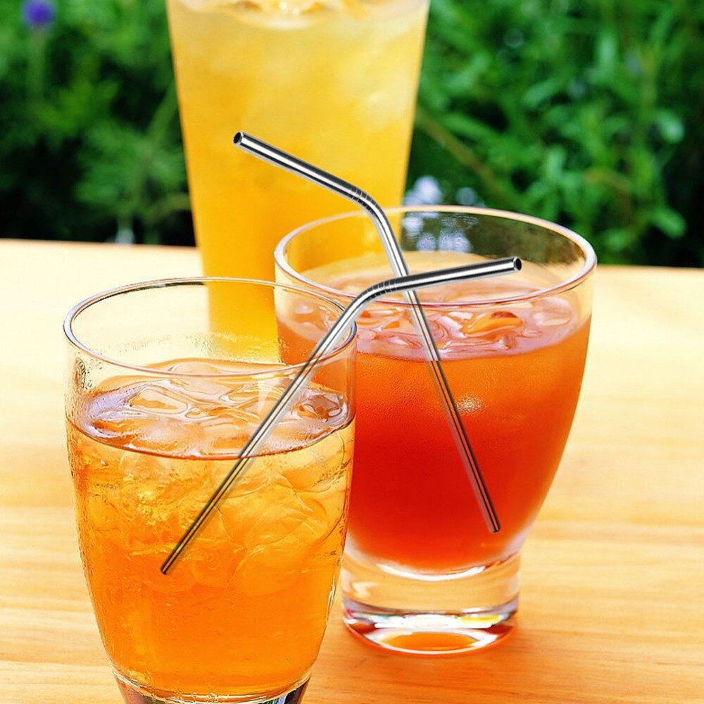 Collapsible Drinking Straw Stainless Steel Metal Drinking Straws Reusable Straws for Party Bar Accessories with Storage Can
