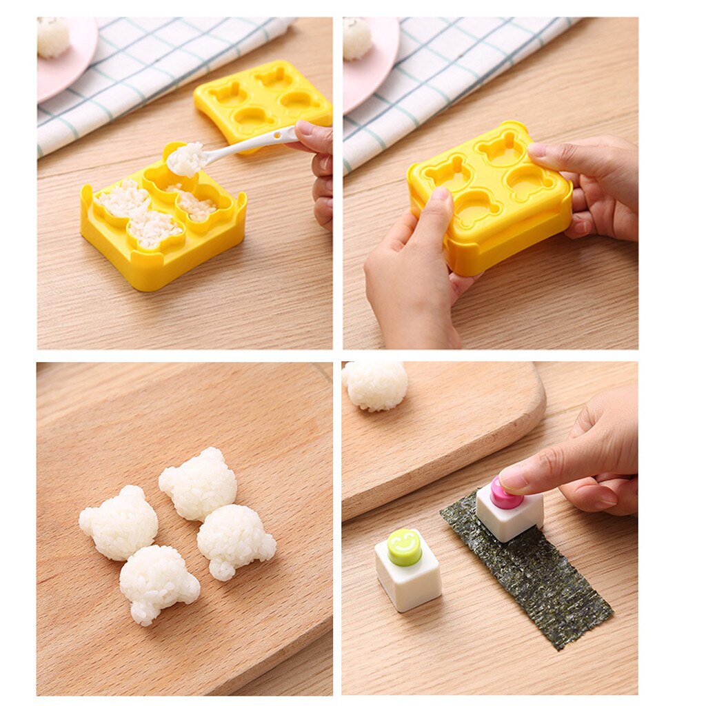 Cute Bear Sushi Mold Tools Model Rice Dough Sushi Mold DIY Mould Funny Party Decor Press Kitchen Accessories