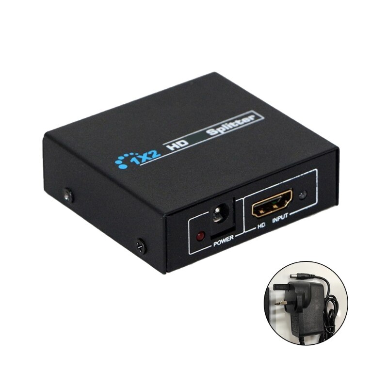 594F HDMI-compatible Splitter 1 in 2 Out Signal Decoder 1080P 4K 1x2 Power Signal Amplifier for 3D HDTV DVD PS3 X-box
