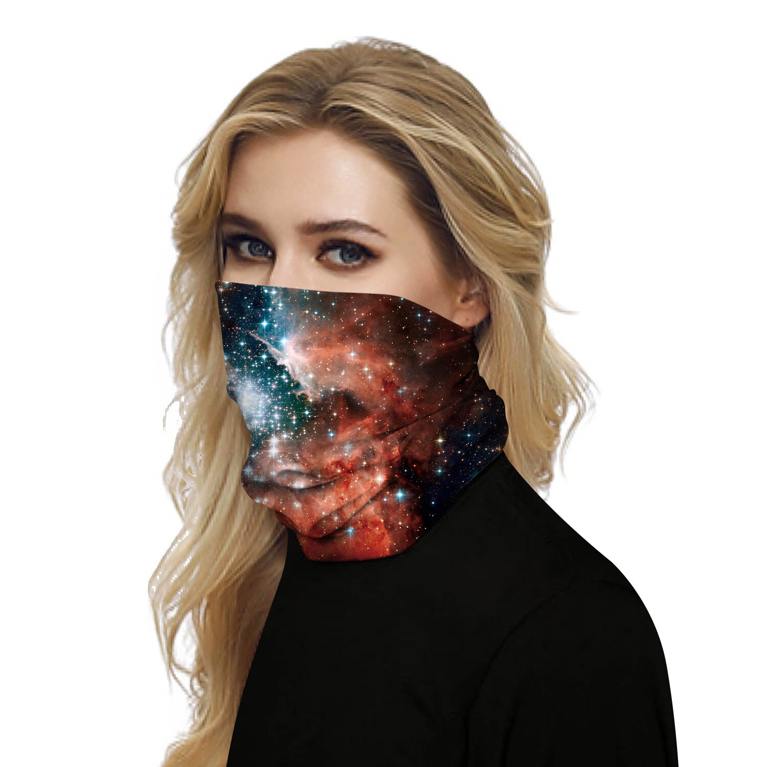 Bandana multidireccional para exteriores para hombre y mujer, bufanda con estampado 3D de cielo estrellado, escalada, senderismo, ciclismo, pesca, protección a prueba de viento para Halloween