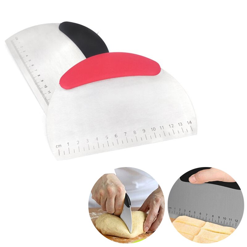 1pcs Bread Separator Flour Pastry Cake Tool Shaving Cutter Scale Cutters Pizza Dough Scraper Stainless Steel DIY Baking Supplies