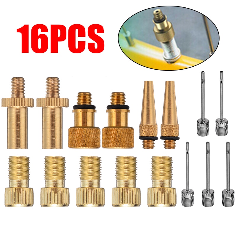 16pcs/set Replacement Valve Adapters Bicycle Valve Adapter Bicycle Valve Adapter Valve Set For Mountain Road Bike Valve Adaptor