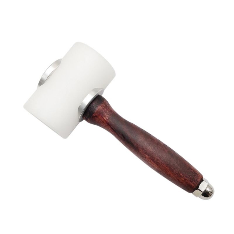 Leather Carving Hammer DIY Craft Punch Cutting Nylon Hammer Tool with Wood Handle Leathercraft Engraving Drilling: 02