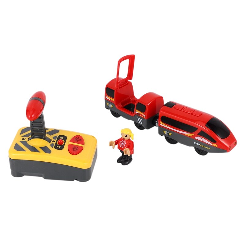 Mini Rc Auto Afstandsbediening Rc Elektrische Kleine Trein Speelgoed Set Kleine Treinen Speelgoed Aangesloten Met Houten Spoorlijn Interessante speelgoed