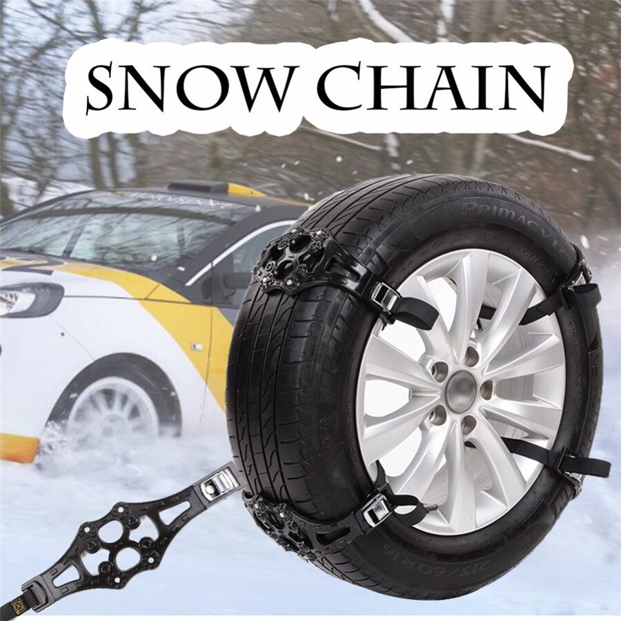 4 st/lot svart/gul slumpmässig ptu auto bilhjul däck snökedjor halkskydd