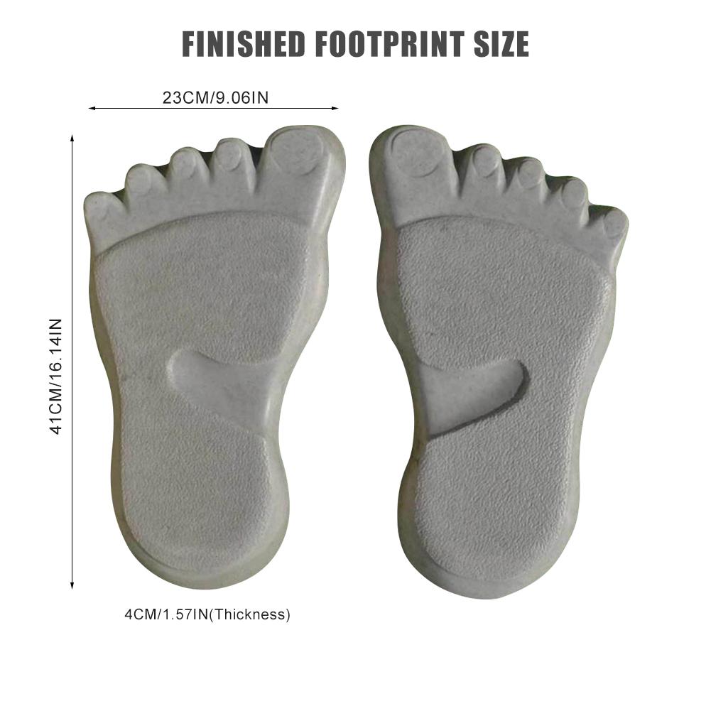 1 Pair Of Footprint Shape Concrete Mold Paving Floor Mould ABS Floor Mould For Lawn Park Garden Beach Path Decoration