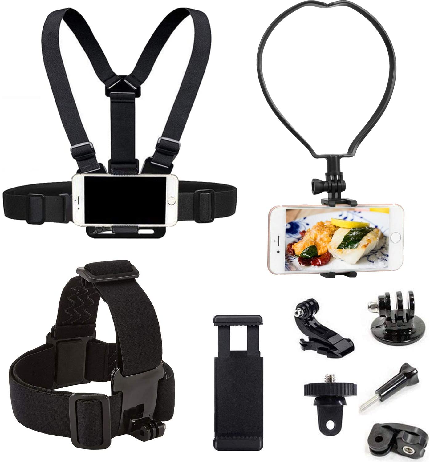 Einstellbare praktisch Selfie Brust Kopf Hals Halterung Gurt für Aktion Kamera/Gopro Held/Apfel iPhone SE 11 xs X 8 7 Samsung