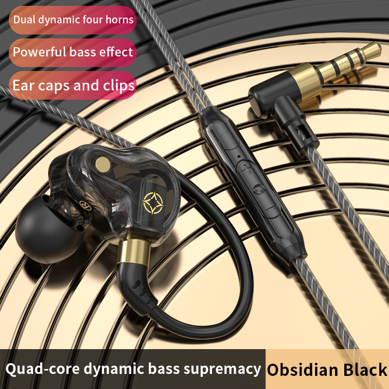 L-Buchse Gaming-Kopfhörer Typ C 3,5 mm 45 ° Schräge In-Ear-Kopfhörer mit Kabel, HiFi-Surround-Sound, Freisprech-Mikrofon-Kopfhörer: Gelb