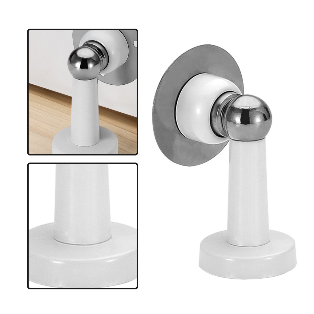 Stainless Steel Magnetic Door Stops Sticker Door Holders Stopper Catch Protector Floor Wall Mounted Nail-Free Hidden Doorstop