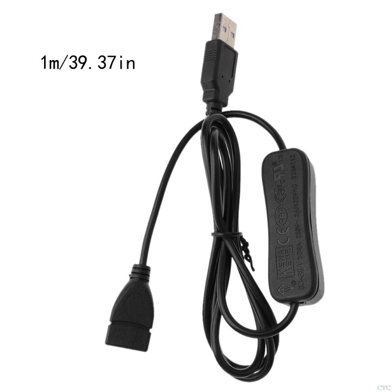 USB Extension Cable 1M/2M ON OFF Switch for PC USB Fan LED Lamp Charger Raspberry Pi