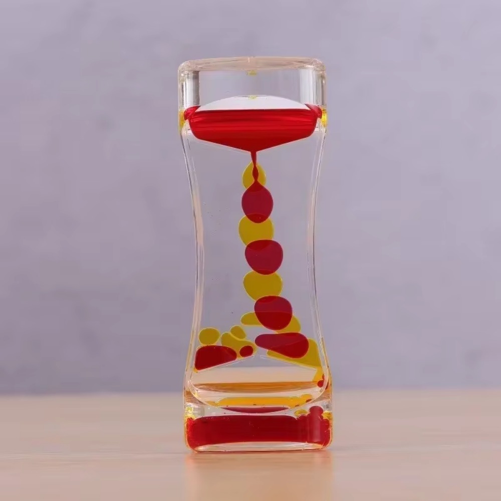 Kreative mischfarbige flüssige Sanduhren, Öltropfenleiter, Wasser-Sanduhr, Bewegungssprudler, Timer, druckreduzierende -Tischdekoration
