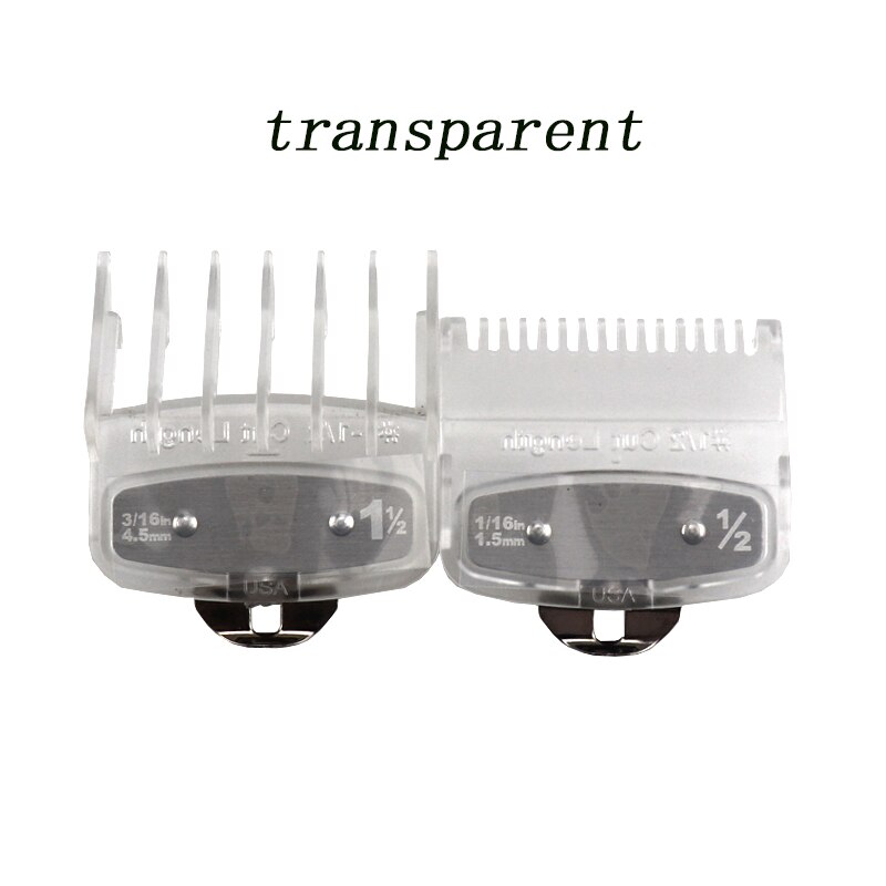 Guía de corte , peine de límite de corte de pelo con Clip de Metal, accesorios de corte de peluquero, cortadora aleatoria 1,5/4,5, 2 uds.: 2pce transparent