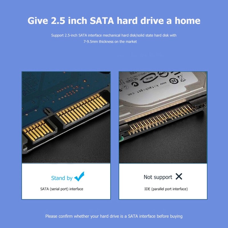 ORICO Cassette Tape Hard Drive Case USB3.0 For 2.5'' SSD HDD Enclosure External Transparent HDD Case with DIY Stickers