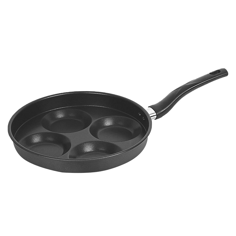 1pc stegt æg pande 4 rum non-stick omelet æg kogepande køkken gaget til hjemmet (sort)