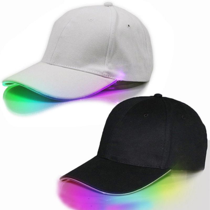 Gorra de béisbol brillante con luz LED para hombre y mujer, gorro ajustable de Hip-Hop, para entretenimiento deportivo