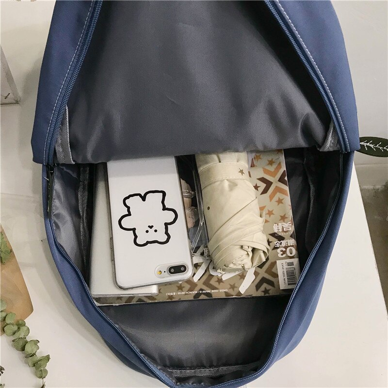 Nylon femmes sac à dos étanche sac d'école pour adolescentes 15.6 pouces ordinateur portable sac à dos sac à bandoulière Bolso Mochila Mujer