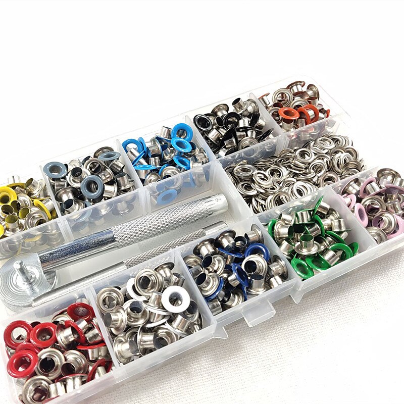 Ojales de Metal con agujeros para manualidades de cuero, zapatos de Scrapbooking, cinturón, bolsa, etiquetas para ropa, accesorios de , 10 colores variados, 500