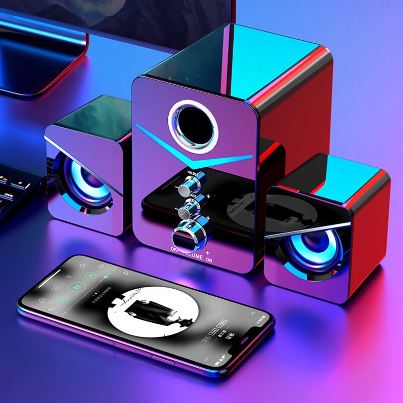 Music Speaker Wireless Multimedia Speaker with Subwoofer 2.1 for Desktop PC Computer