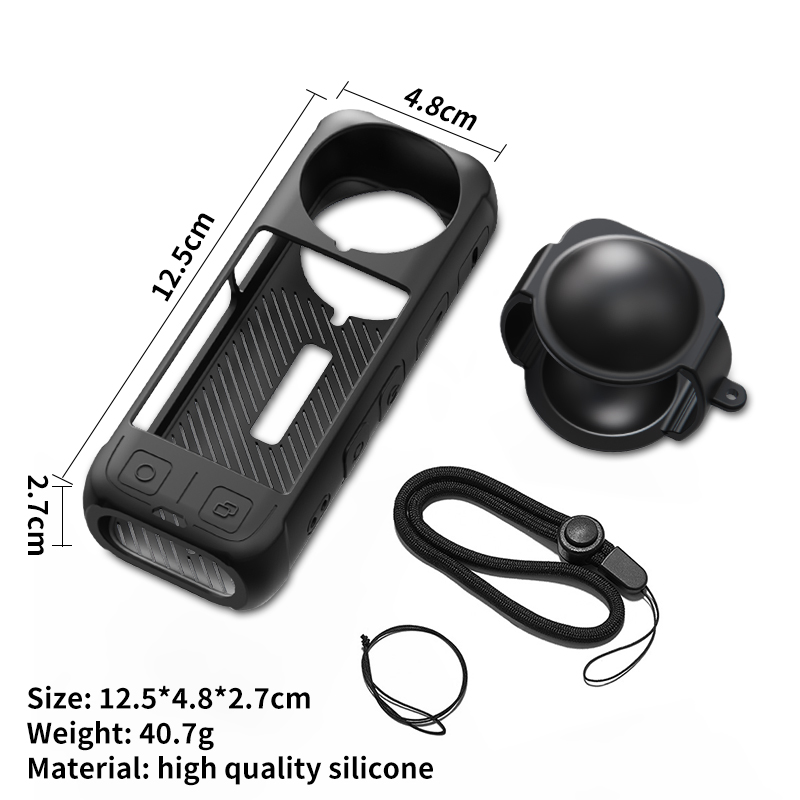 Voor Insta360 X4 Zachte siliconen lensbeschermhoes Panoramacamera Lensdop Screenprotector: Default Title