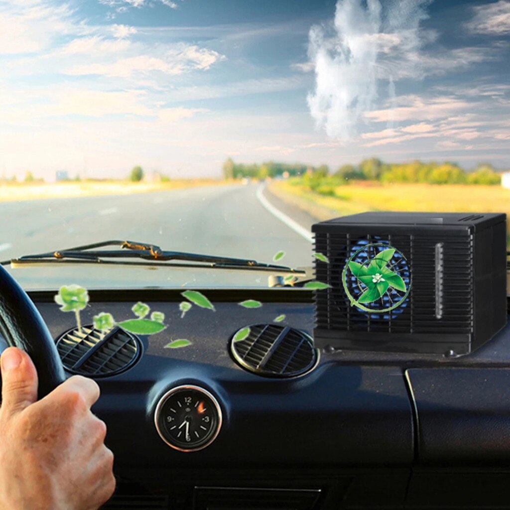 12V 35W Portable Home Air Conditioner Fan Evaporative Water Ice Cooler Cooling Fan Car Truck Home Air Cooler for Home Office
