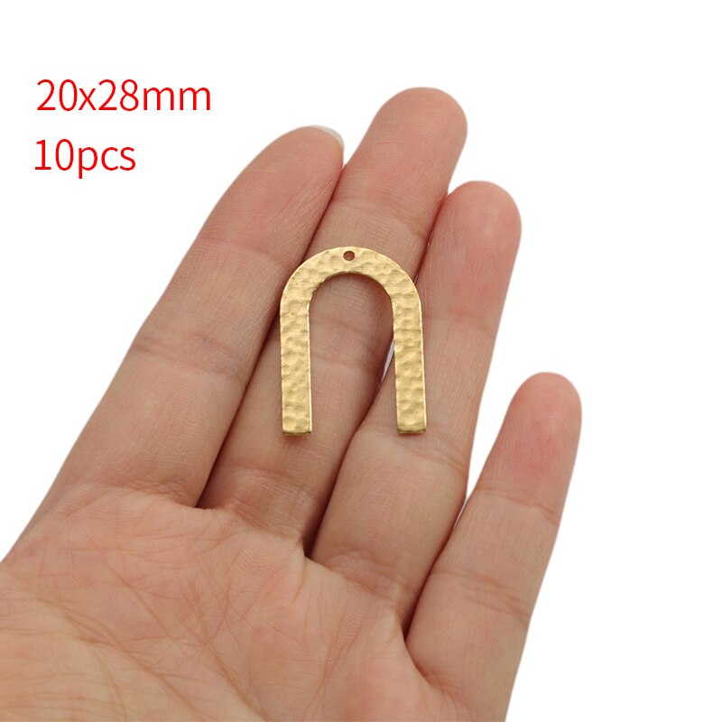 1 paczka surowego mosiądzu U kształt złącze Charms geometria Penadant kolczyk Charms dla DIY ocena biżuteria akcesoria do rękodzieła rzemiosło: style15