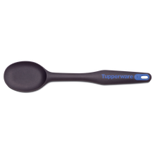 Tupperware-cuchara multiusos para cocinar, cuchara de mezcla negra y azul, cuchara de cocina superior, cuchara de cocina lista para retención