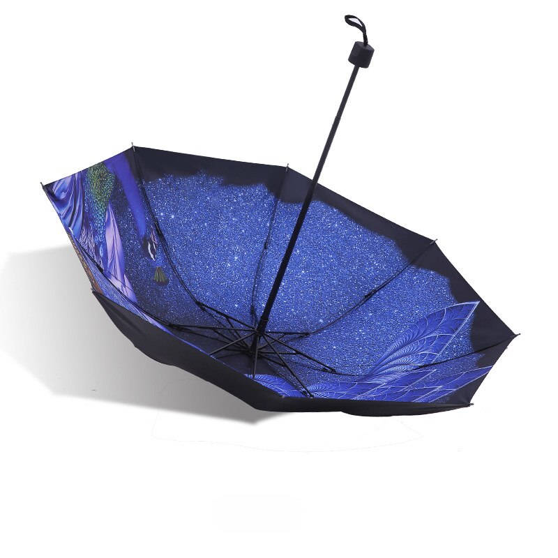 YADA-parapluie paon de luxe bleu enfants | Parapluies pliables et mignons de dessin animé, protection Anti-UV, joli parapluie coupe-vent, YD298: C