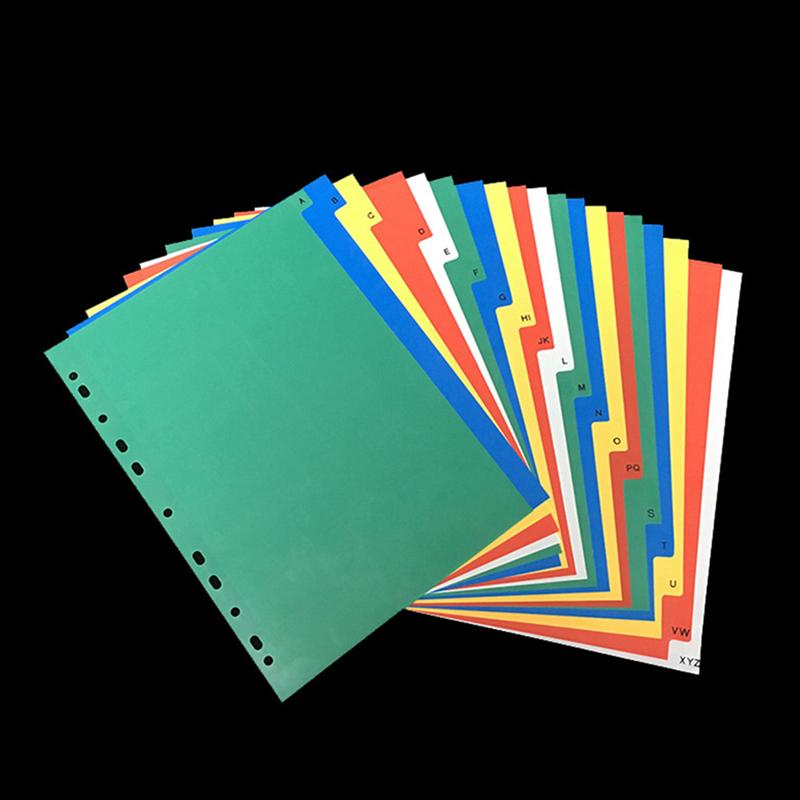 40 stk.  a4 farverige indekssider, klassificerede etiketter, plastikdelere (farveudskrevet nummer)