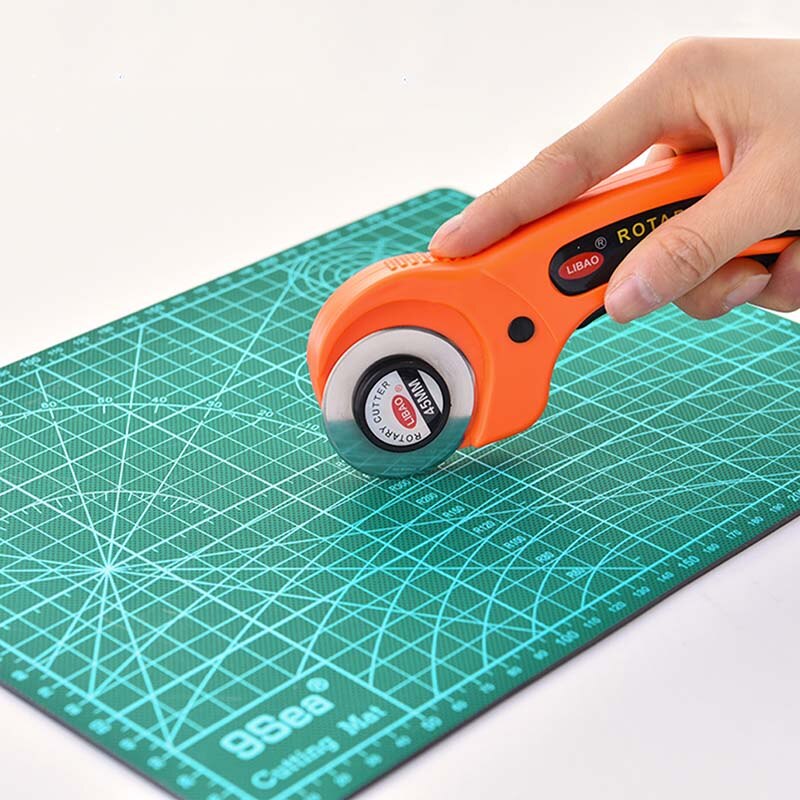 Dressmaking Sewing Kit Leather Craft Tool Hand Cutting Plate Tailor Knife Patchwork Cloth Rotary Cutter Quilting Ruler Blade Set