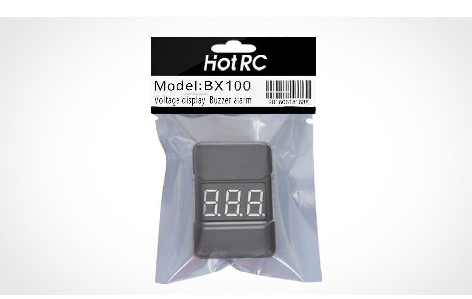 1/2pcs HotRc BX100 1-8S Lipo Battery Voltage Tester/ Low Voltage Buzzer Alarm/ Battery Voltage Checker with Dual Speakers