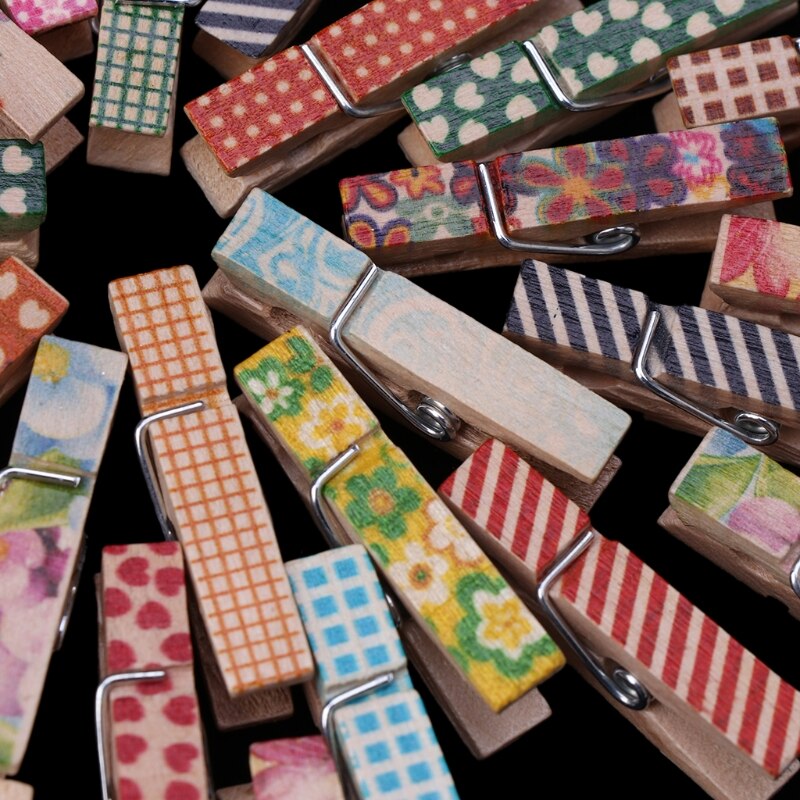 Pinces à linge en bois naturel Durable, 50 pièces, épingles à linge pour Photo, bricolage, artisanat, au détail, ,