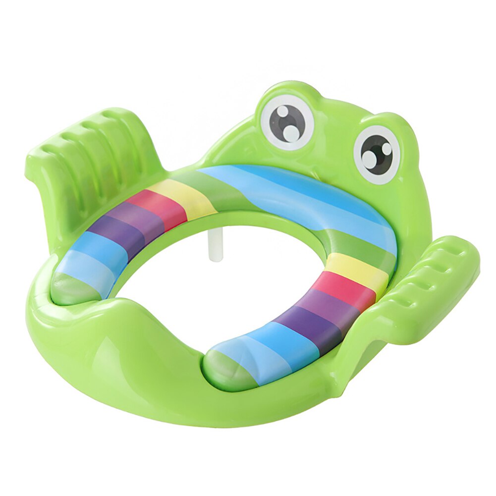 Kikker Vorm Baby Unisex Zachte Gewatteerde Ronde Zindelijkheidstraining Wc-bril Met Handgrepen: green