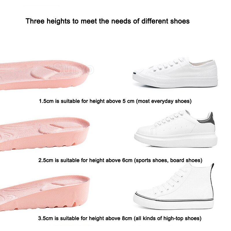 Sunvo onzichtbare verhoogde inlegzolen voor schoenen dames heren zachte ademende deodorant verhoogde inlegzool inlegzool schoenkussentjes