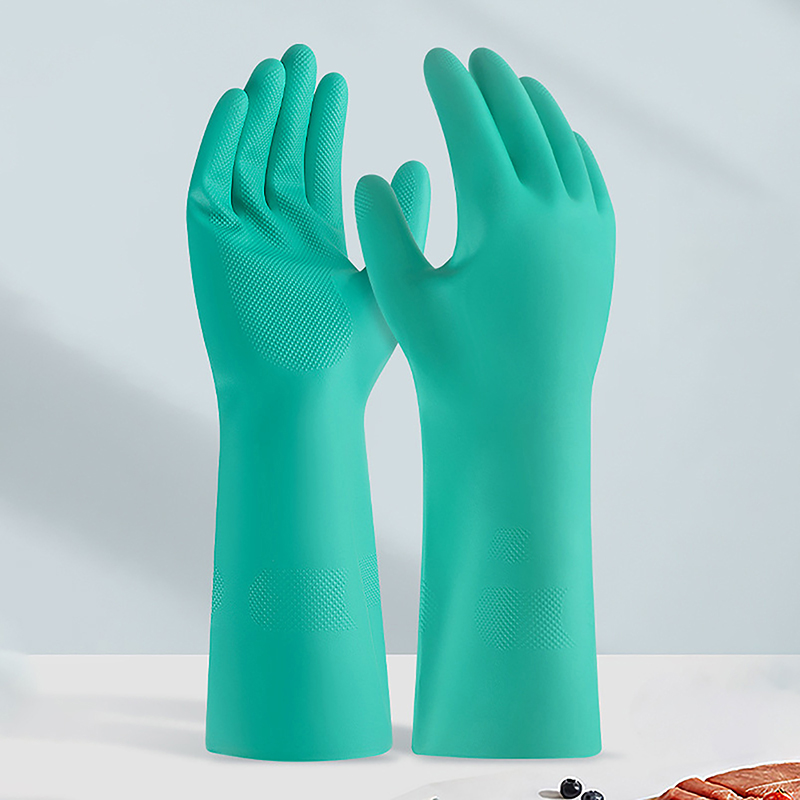1 Paar Dikke Nitril Handschoenen-Chemische Zuurbestendige Waterdichte Lange Mouw Handschoenen Voor Tuinieren Chemisch Schilderen, Latex Vrij