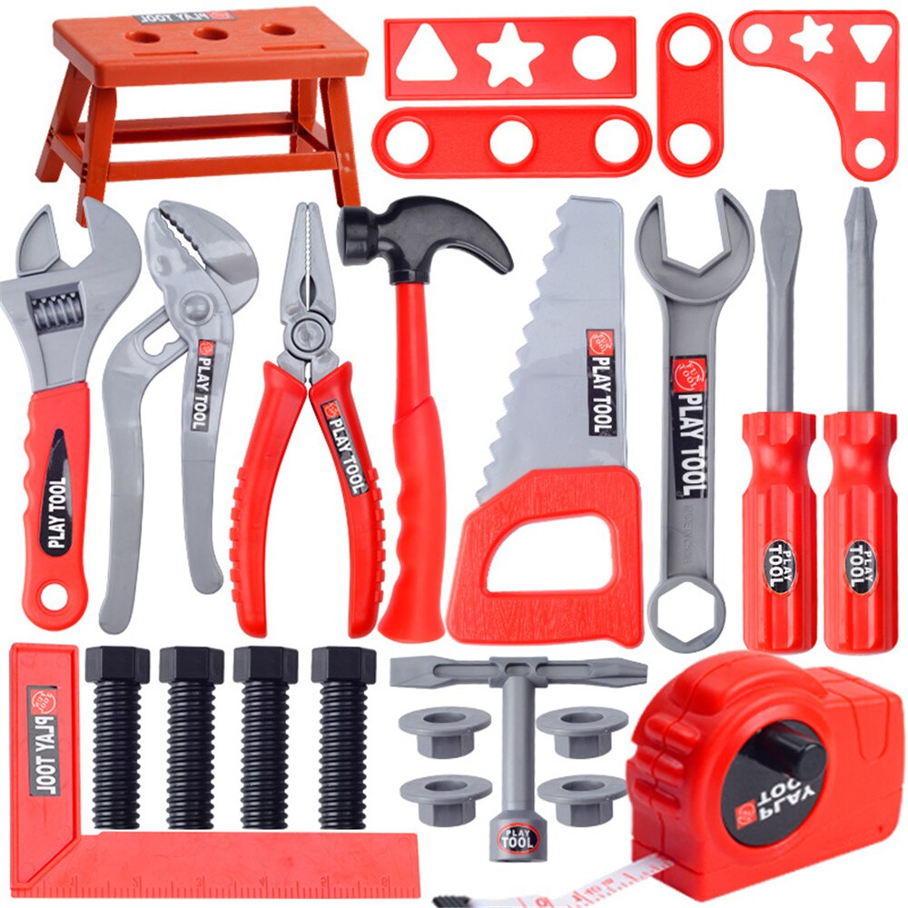 Multi-functional Tool Set Toddler Toy Box Workbench Sturdy Case Folds Easily Unisex 23*14*11cm 28Pcs /Set