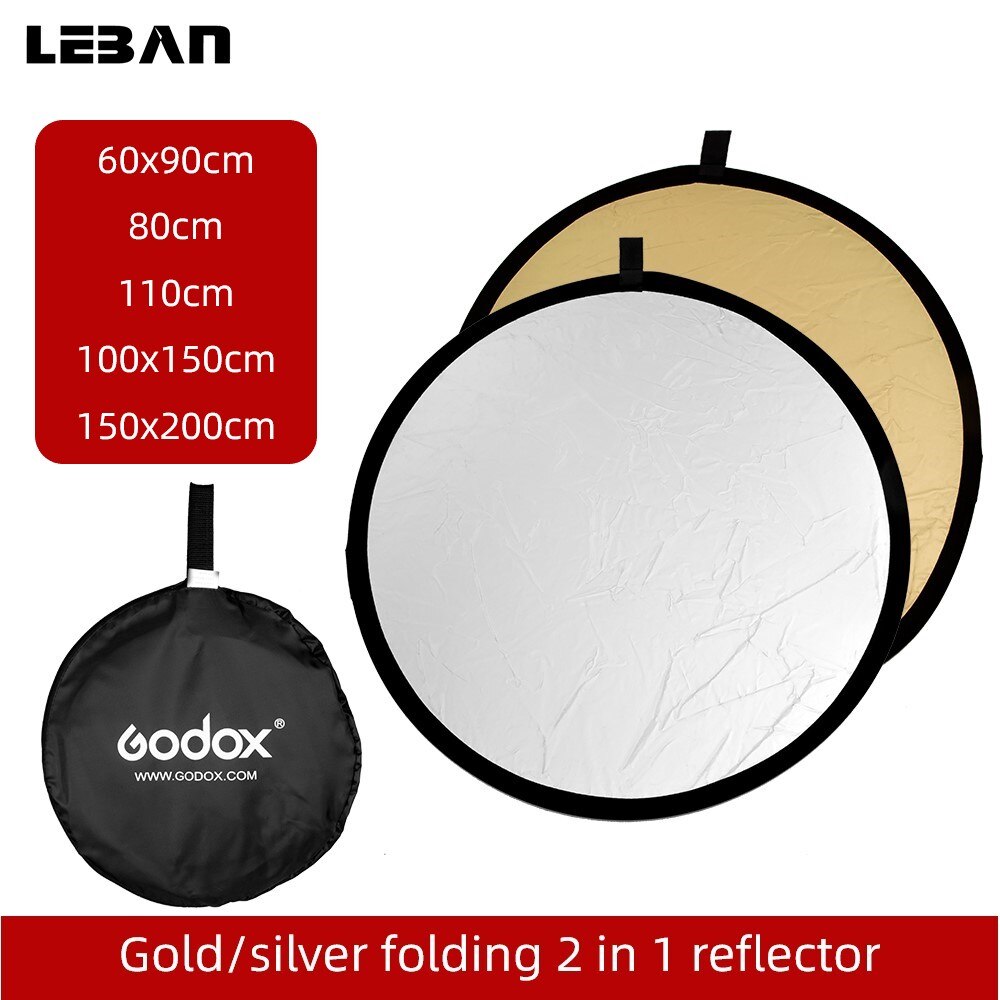 Godox 2in1 60X90Cm 80Cm 110Cm 100X150Cm 150X200Cm Draagbare Inklapbare licht Ronde Fotografie Reflector Voor Studio