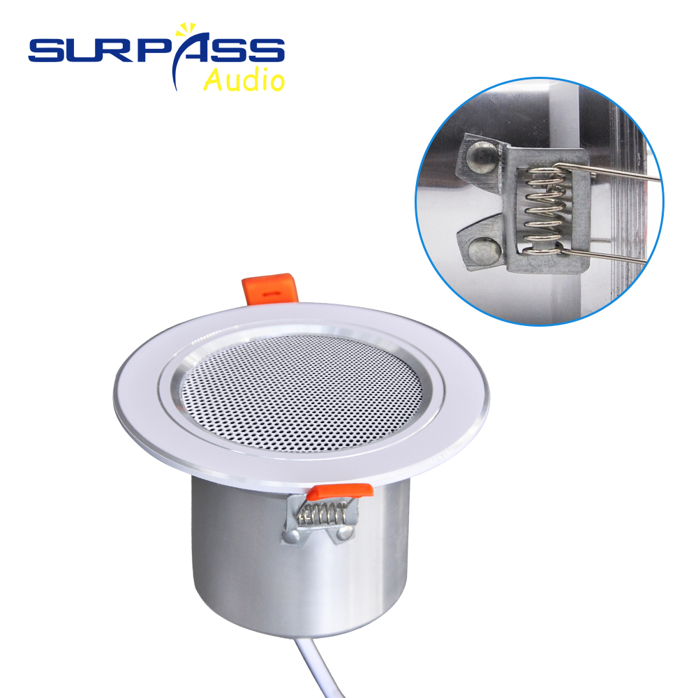 8Ohm 10W Bathroom Ceiling Speaker Background Music System Moisture-proof Aluminum Can In-ceiling Speaker Sound