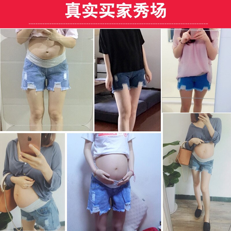 Gravid kvinde shorts sommer udendørstøj lavtaljede cowboyshorts gravid kvinde sommertøj sæson løs gravid kvinde