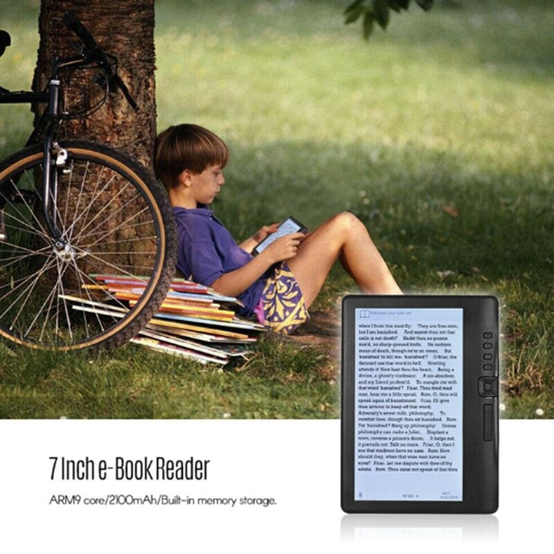 7 pouces Ebook lecteur e-ink LCD écran couleur intelligent avec résolution HD numérique E-Book vidéo MP3 lecteur de musique prend en charge la carte TF