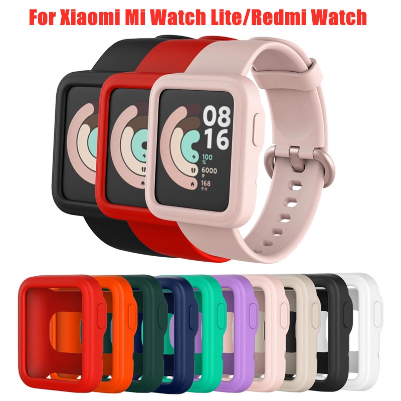 Coque de protection en TPU souple pour Xiaomi Mi Watch Lite, cadre de protection à bord complet, étui antichoc pour Mi Watch Lite Redmi Watch 2 Lite