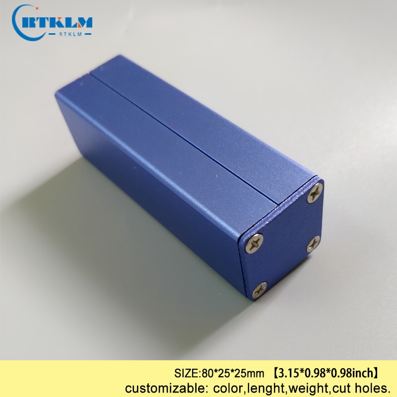Aluminium Elektrische Doos Diy Instrument Case Kleine Aluminium Doos Voor Elektronische Project 80*25*25 Mm Junction Box industrie Behuizing