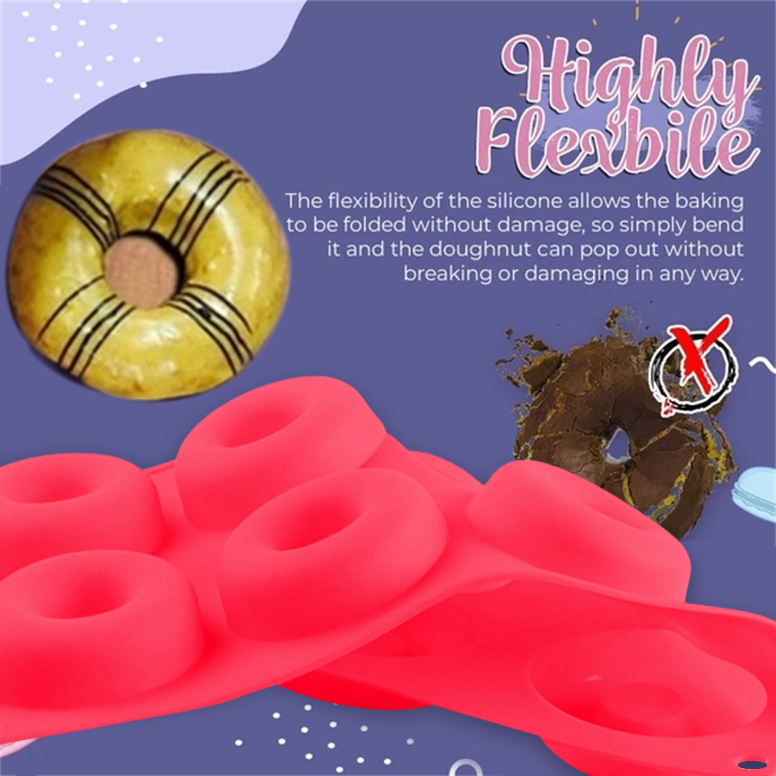 Silikon Mini Krapfen Pfanne 6 Hohlraum Krapfen Bac... – Grandado