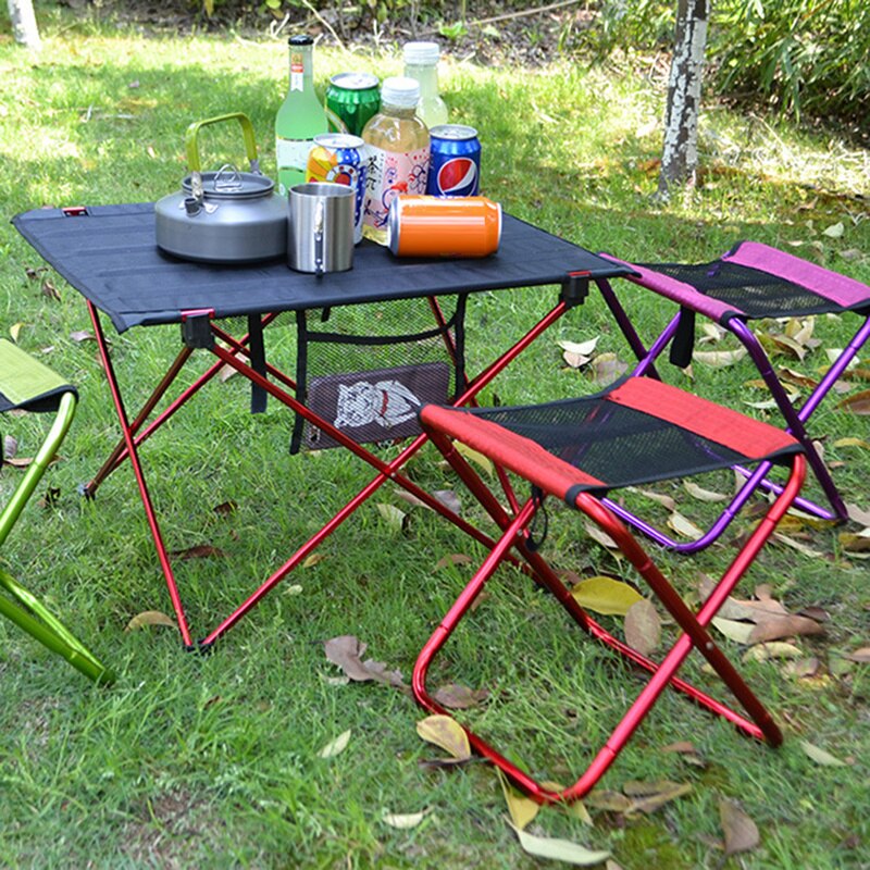 Outdoor Klapstoelen Licht Vissen Lokken Camping Barbecue Opgesteld Schets Ademend Mesh Vouwen Kruk Met Zak