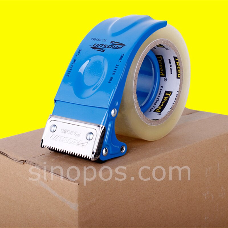 Metal Packing Tape Dispenser, carton sealer pack tape gun, steel 6cm strapping tape cutters, warehouse office sealing tool taper