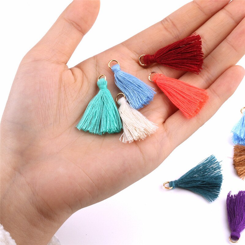 Anneau suspendu gland frange pendentif | 100 pièces, bricolage, petits glands garniture vêtements rideau décoratif boucles d'oreilles composants de bijoux
